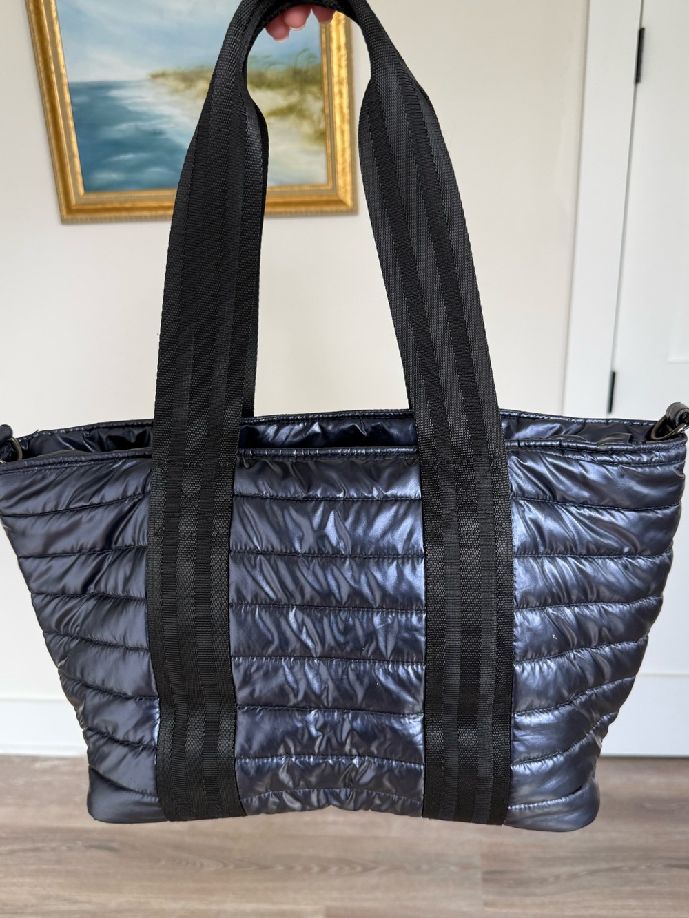 THINK ROYLN Jr. Jetset Wingman Tote Bag Pearl Indigo Blue (MSRP $158)